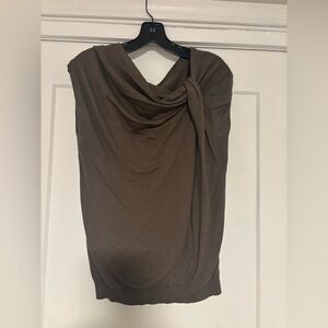Ann Taylor Brown Sleeveless Draped Top